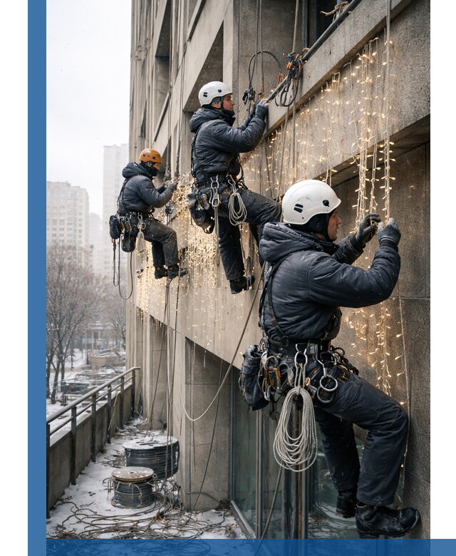 Монтаж новогодней иллюминации и украшение фасадов в Северодвинске