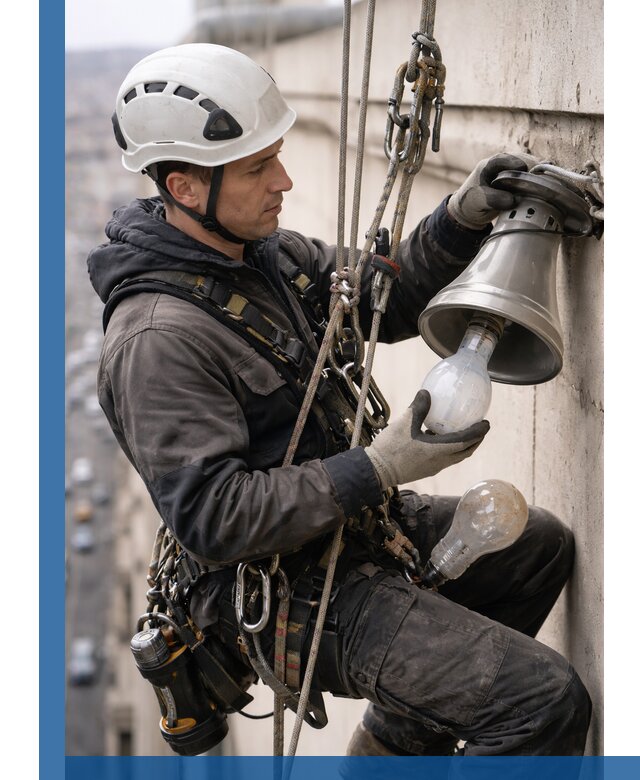 Замена ламп на высоте в Северодвинске профессионально и быстро