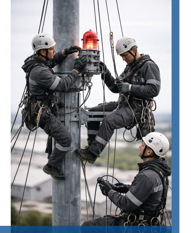 Монтаж заградительных огней в Северодвинске от 8603 р. | ВЫСОТНИК-Свр