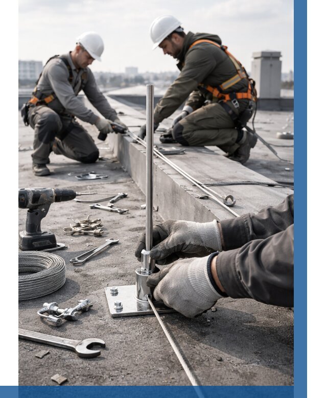 Монтаж молниезащиты на кровле в Северодвинске цена от 25303 р. | ВЫСОТНИК-Свр