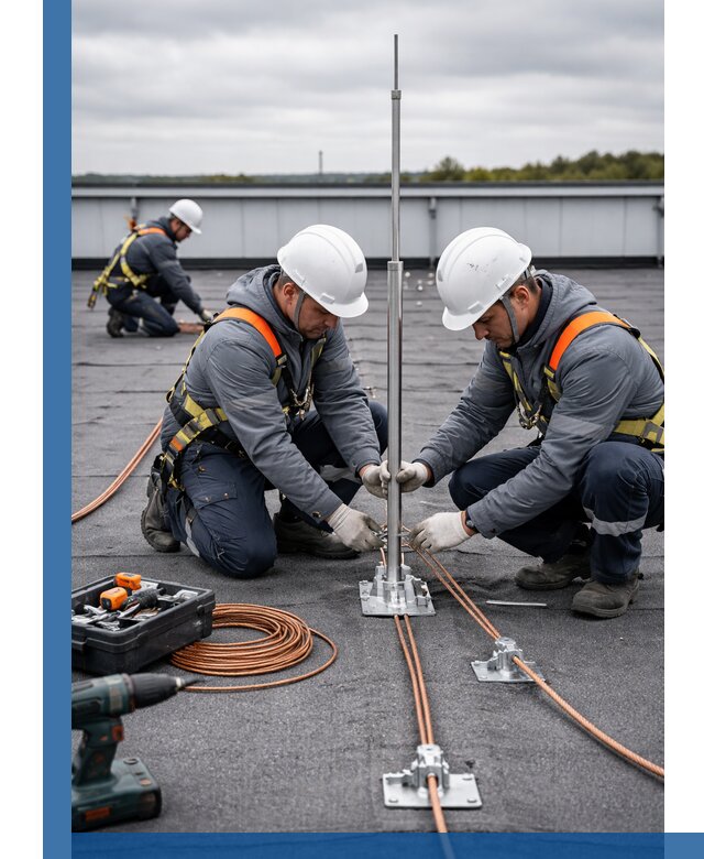 Монтаж молниезащиты на кровле в Северодвинске под ключ с гарантией