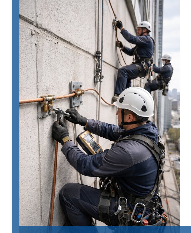 Монтаж системы заземления здания и молниезащиты в Северодвинске