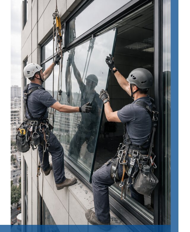 Замена стеклопакетов на высоте в Северодвинске от 5567 р. | ВЫСОТНИК-Свр