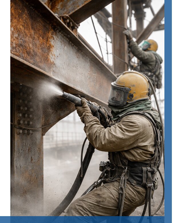 Пескоструйная очистка металлоконструкций в Северодвинске по 607 р.  ВЫСОТНИК-Свр