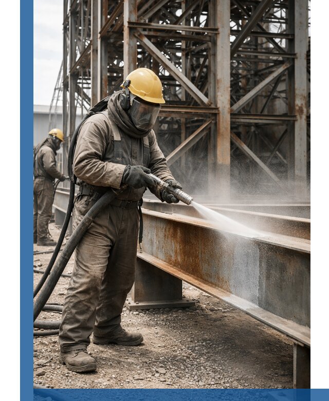 Пескоструйная очистка металлоконструкций в Северодвинске промышленная