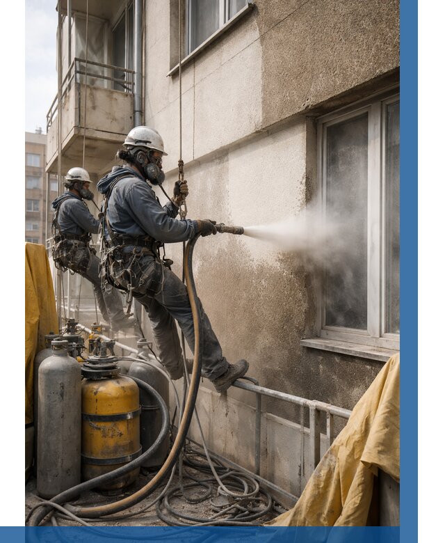 Пескоструйная очистка фасада в Северодвинске от 658 р. | ВЫСОТНИК-Свр