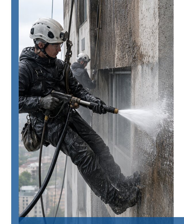 Гидроструйная очистка фасадов и конструкций в Северодвинске