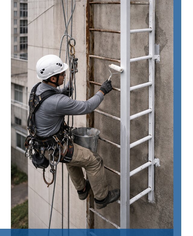 Покраска пожарных лестниц в Северодвинске от 4554 р. | ВЫСОТНИК-Свр