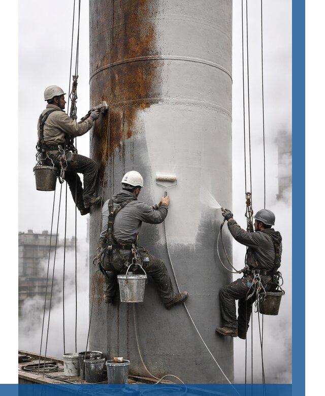 Покраска дымовых труб в Северодвинске от 8603 р. | ВЫСОТНИК-Свр