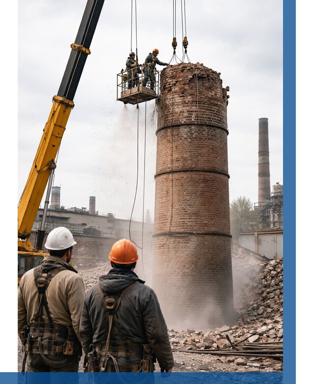 Демонтаж дымовой трубы в Северодвинске от 91089 р. | ВЫСОТНИК-Свр, смета