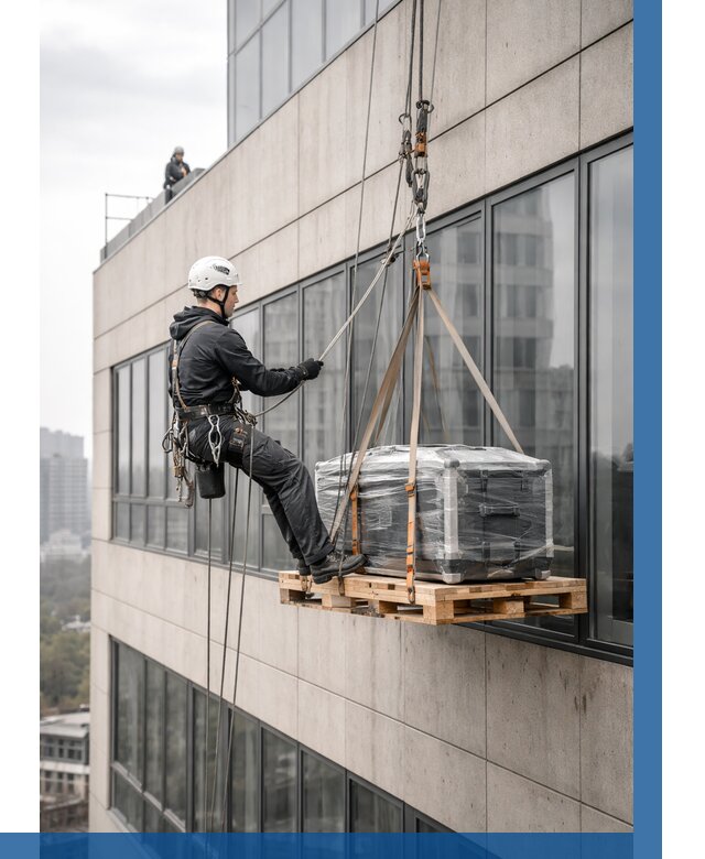 Спуск груза по фасаду в Северодвинске от 3542 р. | ВЫСОТНИК-Свр