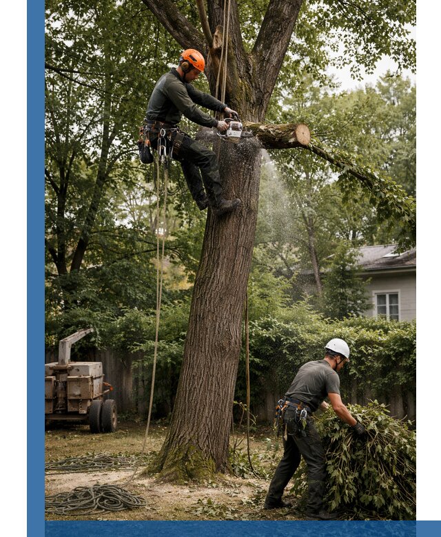 Кронирование деревьев в Северодвинске, безопасная высотная обрезка