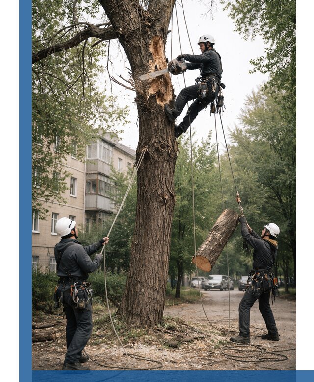Срочное удаление аварийных деревьев в Северодвинске с гарантией безопасности