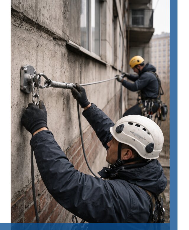 Монтаж анкерных линий в Северодвинске от 3036 р. | ВЫСОТНИК-Свр